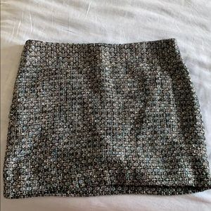 CUTE TEAL BLACK TWEED MINI SKIRT